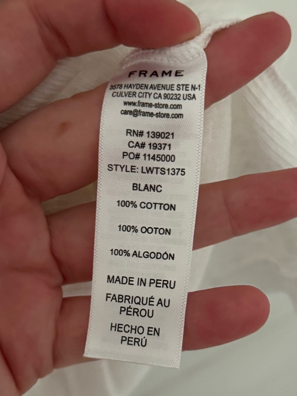 Frame Denim White Ribbed Tank Top - Picture 4 of 5